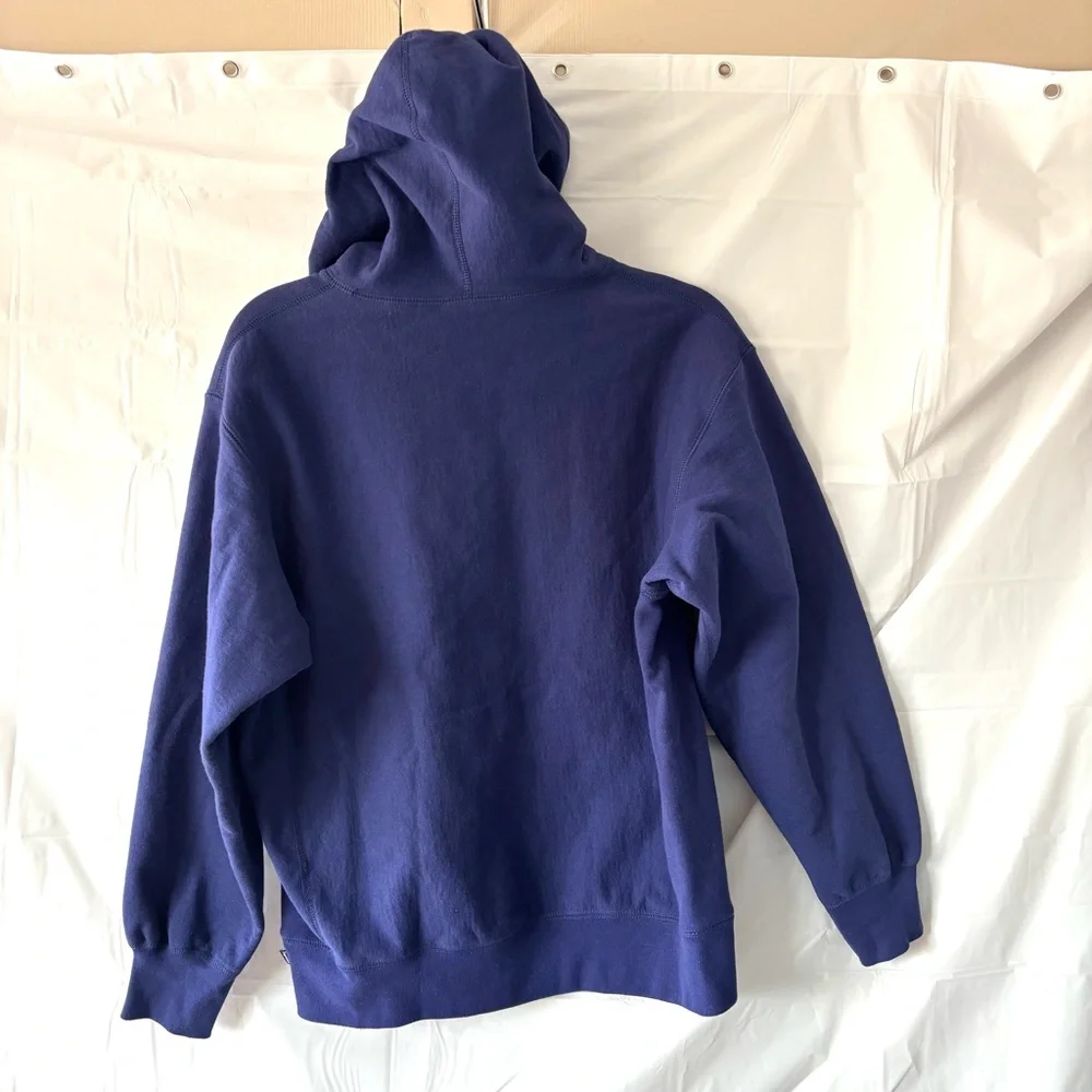 Supreme Blue Purple Hoodie Drop Shadow Spellout Logo SZ M Gently Worn 1X - Picture 3 of 14